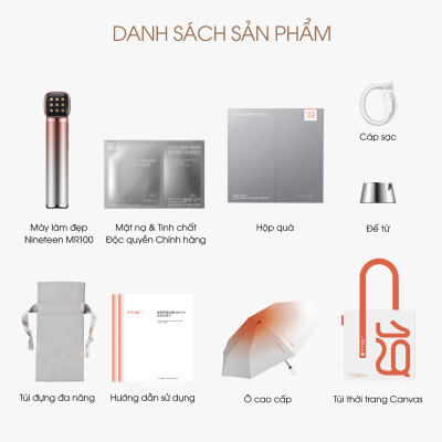 Máy làm đẹp da mặt Cao cấp Xiaomi NINETEEN - Công nghệ tần số vô tuyến RF Collagen Harmer chống lão hoá