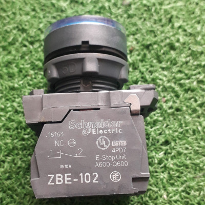 |Chính hãng| Nút nhấn XB5AW36M5 Schneider có đèn 220Vac màu xanh 1NO +1NC