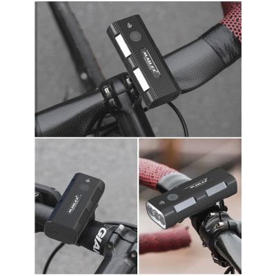 Đèn Trước Xe Đạp Chiếu Sáng Cao Cấp Chống Nước P-023 dung lượng 5200mAh Gắn tay lái, sạc Type-C, sáng max 10h, Có Hỗ trợ Sạc Khẩn Cấp - Mai Lee