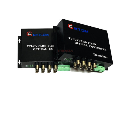 Bộ chuyển đổi video sang quang 8 kênh GNETCOM HL-8V1D-20T/R-720P (2 thiết bị,2 adapter,Cổng điều khiền) - Hàng Chính Hãng