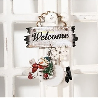 Bảng Treo Người Tuyết Khăn Choàng Xanh Lá, Cam, Đỏ 12x19cm Trang Trí | Index Living Mall | Nhập Khẩu Thái Lan
