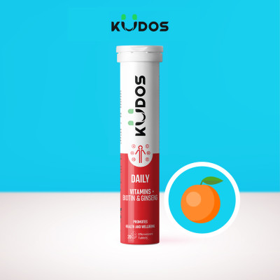 Thực phẩm bảo vệ sức khỏe KUDOS DAILY VITAMINS PLUS BIOTIN & GINSENG (20 viên/tuýp)