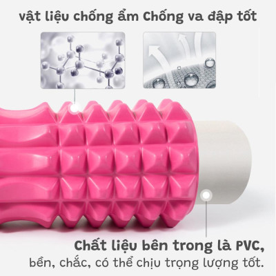 Con lăn Yoga Massage Foarm Roller 33X13CM, ống trụ lăn xốp thể thao giãn cơ có gai roam rollet cao cấp, ống lăn giãn cơ