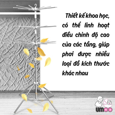 Giá phơi đồ Inox đứng 56 móc kẹp chính hãng Pier