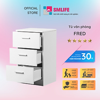 Tủ để tài liệu bằng gỗ kiểu dáng nhỏ gọn SMLIFE Fred