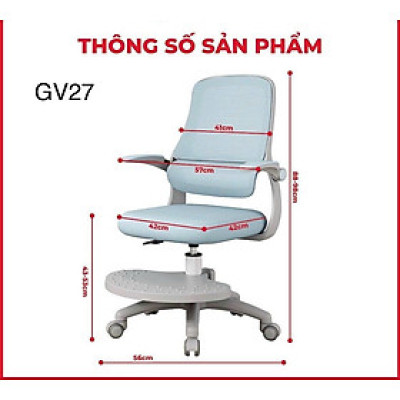 Ghế học sinh chống gù đa năng Juno sofa nâng hạ chiều cao tay gạt CT GV27 có khóa bánh trọng lực, xoay 360 độ