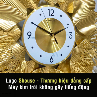 Đồng Hồ Trang Trí Treo Tường Trang Trí Decor Nghệ Thuật kim trôi hình hoa vàng DC226