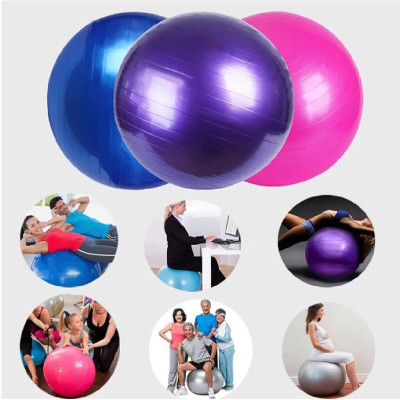 Bóng tập Yoga 75cm + Tặng kèm dụng cụ bơm bóng Yoga Loại 1 (Màu ngẫu nhiên)