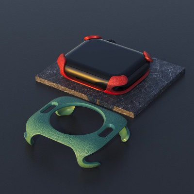 Ốp Case Style Vân Da cho Apple Watch Series 4/5/6/SE/7/8/9/SE2 Size 40mm/41mm/44mm/45mm - Hàng Chính Hãng