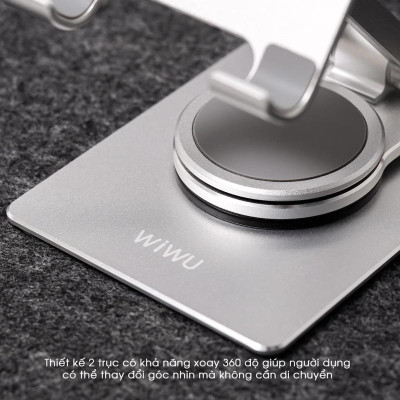 Giá đỡ WIWU Stand Rotation ZM107 cho IPad Pro 11 inch , Máy tính bảng , điện thoại .Hợp kim nhôm xoay 360 độ gập nhỏ gọn - Hàng chính hãng