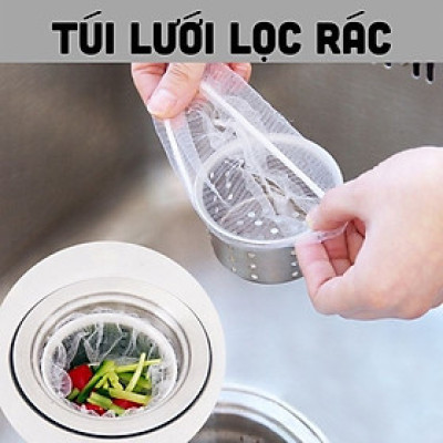 Combo 100 túi lọc rác ,chặn rác bồn rửa chén ,dạng lưới siêu bền ,có chun 2 đầu co giãn ,chống tắc nghẽn 