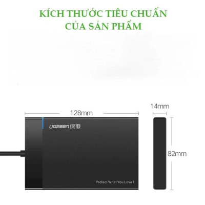 Ugreen UG30848US221TK 30CM dây tích hợp màu Đen Hộp đựng ổ cứng 2.5inch chuẩn SATA - HÀNG CHÍNH HÃNG