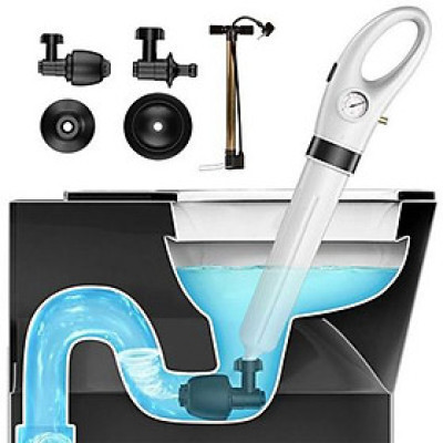 Dụng cụ thông tắc bồn cầu bằng khí nén, thông toilet, lavabo, ống nước, nhà vệ sinh bằng hơi khí nén AGT Cực Mạnh 6-8kgf/cm - S cao áp hàng nhập khẩu