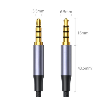Cáp âm thanh 2 đầu 3.5mm 1m Vỏ nhôm dây dù - Hàng chính hãng