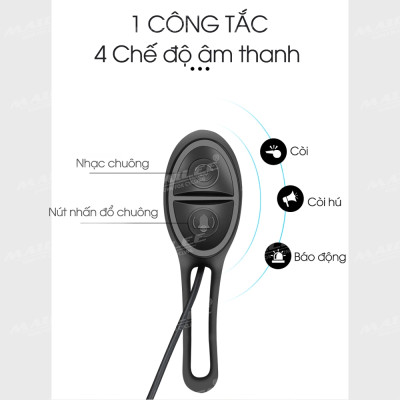 Còi Xe Đạp TW-002 120dB Sạc Điện USB 4 Âm Thanh Nút Ấn Rời Mai Lee