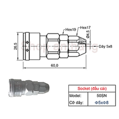 Khớp nối nhanh khí nén SN(ổ cắm) - Nitto (Nhật Bản)