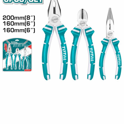 BỘ 3 KÌM CẮT, KÌM RĂNG VÀ KÌM MỎ DÀI TOTAL THT1K0301 - HÀNG CHÍNH HÃNG