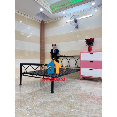 Giường sắt szie 1mx2m giá rẻ kiểu đan chéo
