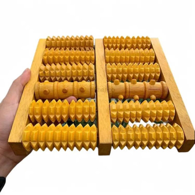 Bàn lăn massage chân bằng Gỗ cao cấp, Cây lăn chân 6 thanh Gỗ siêu tiện dụng-CG001-Massage-ChanGo