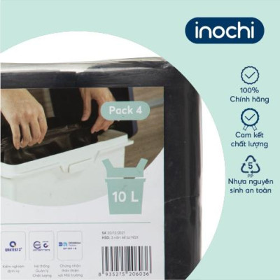 Lô 4 cuộn túi rác tiện dụng Inochi - Soji: 10 Lít / 25 Lít / 50 Lít