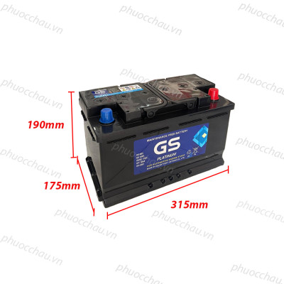 Bình Ắc Quy 12V-80Ah, Ắc Quy Ô Tô GS MF DIN 80L