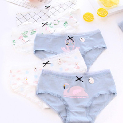 Combo 5 quần lót nữ mềm mại, chất mát thoáng khí hình thiên nga trắng tím