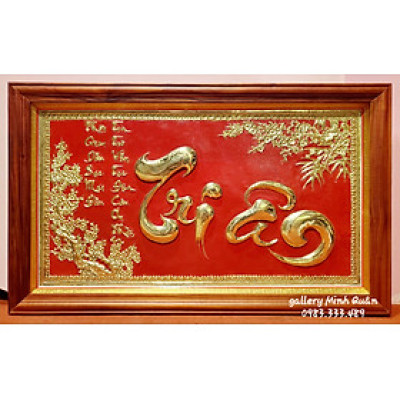 Tranh đồng vàng nguyên chất chữ Tri Ân thầy cô giáo