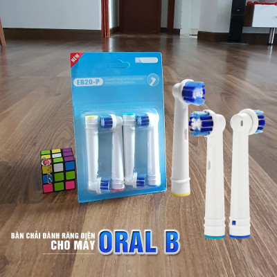 Cho máy Oral B Braun, bộ 4 Đầu Bàn Chải đánh răng điện thay thế MIHOCO EB20-P New  , làm sạch mảng bám, chăm sóc nướu