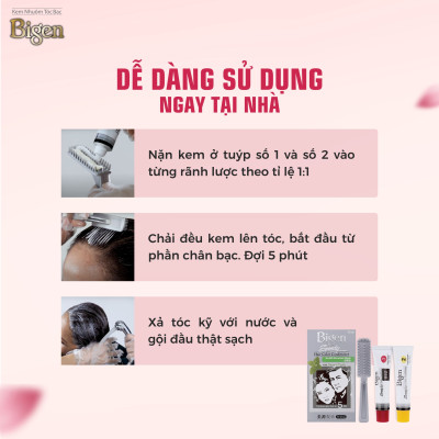 Thuốc nhuộm dưỡng tóc phủ bạc thảo dược Bigen Conditioner Thương hiệu Nhật Bản 80ml dạng kem