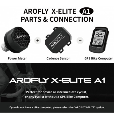 AROFLY X-ELITE A1 (Deluxe Model) - The Smallest and Most Affordable Power Meter, with Exclusive GPS Computer, STRAVA Compatible.