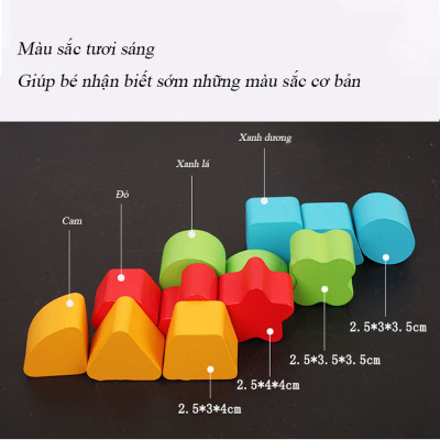 Đồ Chơi Gỗ Bộ Đồ Chơi Xe Kéo Thả Hình Khối Và Đàn Gỗ 8 Thanh Cho Bé + Tặng Kèm Sâu Bướm Bằng Gỗ