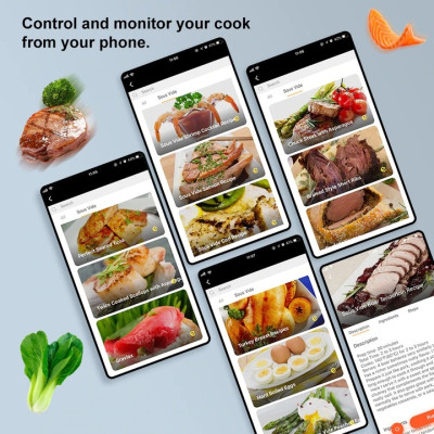 Máy nấu chậm Sous Vide BioloMix SV-9008 màn hình LED điều khiển kết nối qua app điện thoại - Hàng Nhập Khẩu