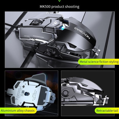 Chuột cơ gaming led RGB 12800DPI MK500 mechanical Gaming mouse E-Sport cho máy tính laptop hàng nhập khẩu