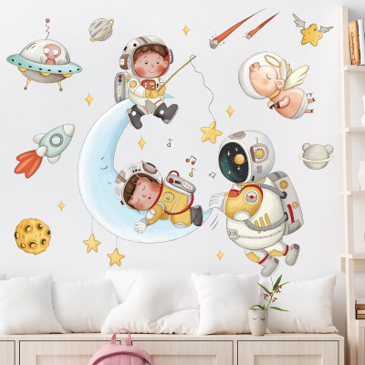 Sticker Giấy Dán Tường Decal Dán tường Tranh Dán Tường Trang Trí Tường Mẫu Em Làm Phi Hành Gia ZH91