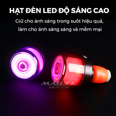 Đèn LED Gắn Lỗ Ống Tay Lái Xe Đạp BT-0601 cho đường kính lỗ 15-23mm Sạc Type-C 6 Màu Mai Lee An Toàn Ban Đêm - Mai Lee