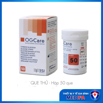Que Thử Đường Huyết Ogcare  (50 Que/Lọ) - Hàng Chính Hãng - Date xa