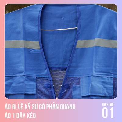Áo Gi Lê Kỹ Sư Có Phản Quang - Áo 1 Dây Kéo - GILE1DK01