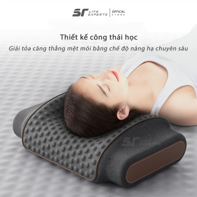 Gối Ngủ Túi Khí Kéo Dãn, Kê Đầu Massage Chườm Nóng Công Thái Học, Giảm Đau Mỏi Cổ Vai Gáy - Sairui