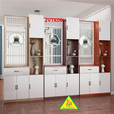 Tủ kệ trang trí kiêm vách ngăn phòng khách , nhà bếp 2VTK06 - Nội thất lắp ráp Viendong Adv