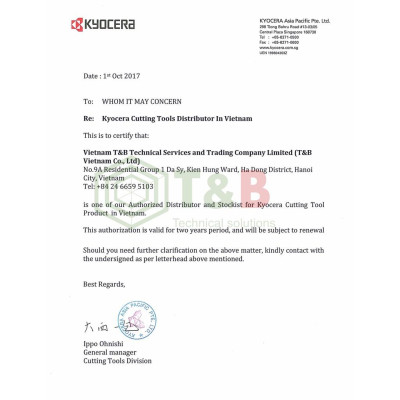 Cán dao phay D20 Kyocera Model MEV25-S20-06-3T