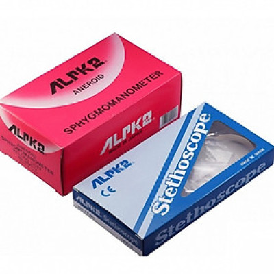 Máy Đo Huyết Áp Cơ Đồng Hồ Alpk2 500V Tai Nghe Ft 801 (Xám)