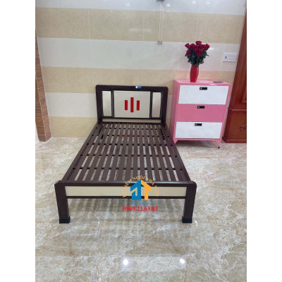 Giường sắt kiểu gỗ cao cấp 120x200 – ĐT04