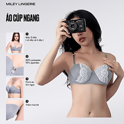 Áo Ngực Cúp Ngang Phối Viền Ren  Miley Lingerie BRM11202