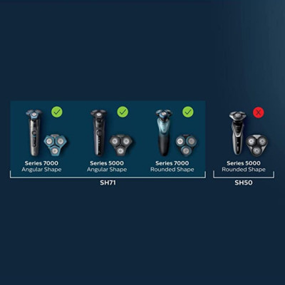 Bộ 3 lưỡi dao cạo râu Philips SH71 tương thích với các dòng máy cạo râu Philips Serial 5000 và 7000 - Hàng Nhập Khẩu