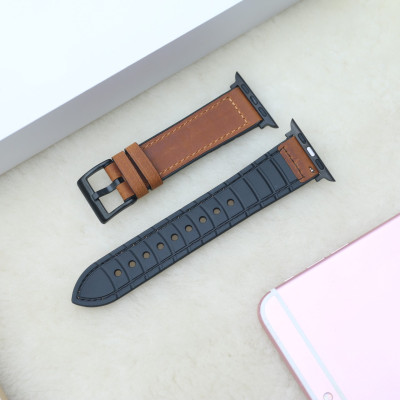 Dây da sáp dầu Vintage thay thế cho Apple watch hộp gỗ cao cấp- Hàng nhập khẩu