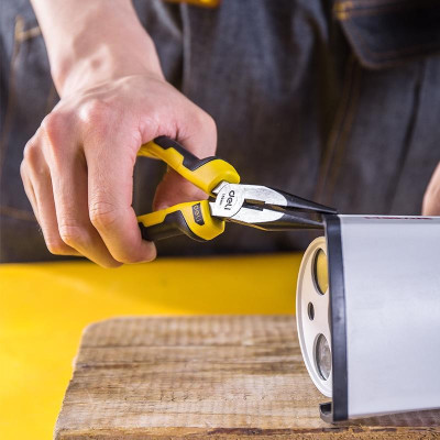 Kìm Mũi Nhọn 6inch Deli Cao Cấp Chính Hãng - Chất Liệu Thép Cacbon Siêu Bền - Tay Cầm Chống Trượt - EDL2106