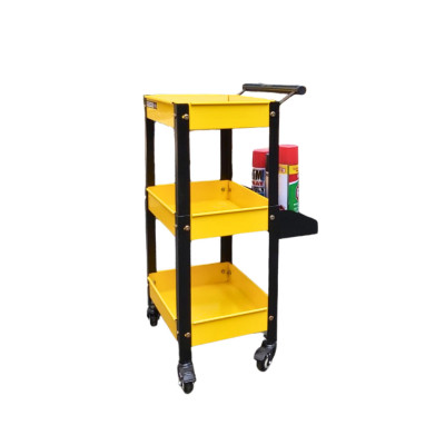 Xe đẩy dụng cụ mini 3 tầng có khay phụ thép sơn tĩnh điện
