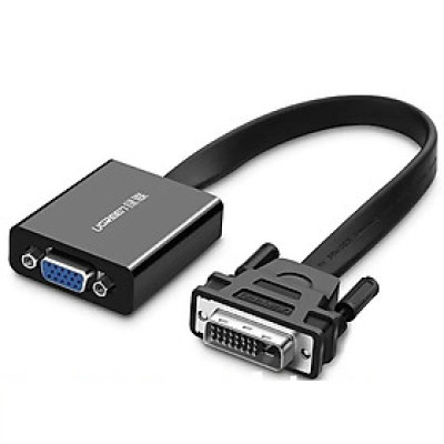 Ugreen UG40259MM108TK 30CM màu Đen Cáp chuyển đổi DVI D 24 + 1 sang VGA cáp dẹt - HÀNG CHÍNH HÃNG