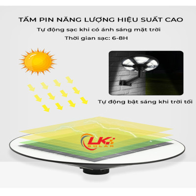 [CHÍNH HÃNG] Đèn Sân Vườn UFO Năng Lượng Mặt Trời Liền Thể 600W Có Cảm Biến Chuyển Động - LK Solar FDD-44600 BẢO HÀNH 2 NĂM, Sử dụng 100% năng lượng mặt trời, lắp đặt ngoài sân vườn, đường phố, trang trại, cảm biến ánh sáng, có remote điều khiển