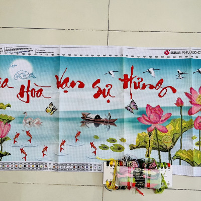 Tranh thêu chữ thập Gia hòa vạn sự hưng AL53300, tranh 3D